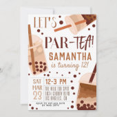 Boba Milk Par-Tea Birthday Uitnodiging (Voorkant)