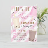Boba Milk Thé Anniversaire Invitation (Debout devant)
