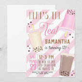 Boba Milk Thé Anniversaire Invitation (Devant / Derrière)