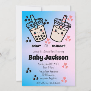 Boba of Geen Boba Bubble Tea Boba Geslacht Reveal Kaart