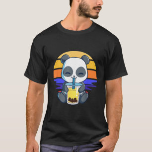 Boba Panda Drink Tea Bubble Kawaii Anime Japane T-shirt