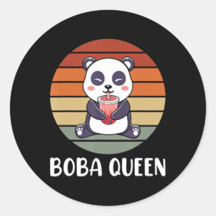 Boba Queen Bubble Tea Japanner Panda Anime Ka Ronde Sticker