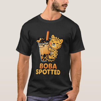 Boba Spotted Cute Leopard Cheetah Hugging Bubble M T-shirt