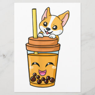 Boba Tapioca Pearls Bubble Milk Tea Drink Corgi do Menu
