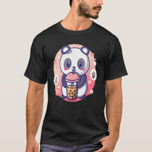 Boba Tapioca Pearls Bubble Milk Tea Drink Panda T-shirt