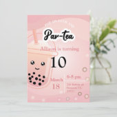 Boba Tea Anniversaire Fête Invitation (Debout devant)