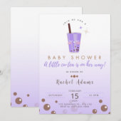 Boba Tea Babyshower Invitation Baby Girl (Devant / Derrière)