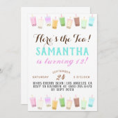 Boba Tea Birthday Kaart (Voorkant / Achterkant)