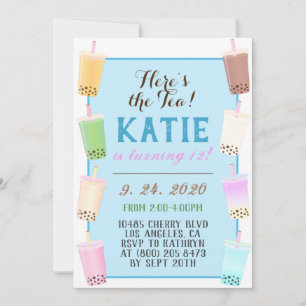 Boba Tea Birthday Kaart