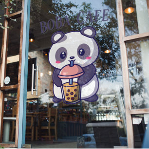 Boba Tea, bubbelmilk tea Raamsticker