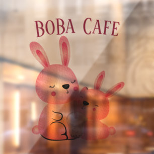 Boba Tea, bubbelmilk tea Raamsticker