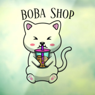 Boba Tea, bubbelmilk tea Raamsticker