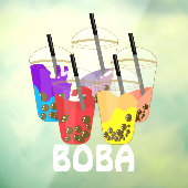 Boba Tea Bubble Drink Front Raamsticker (Vel 3)