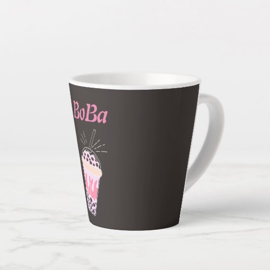boba tea bubble tea latte mok (Rechterhoek)