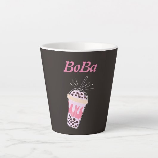 boba tea bubble tea latte mok (Voorkant)