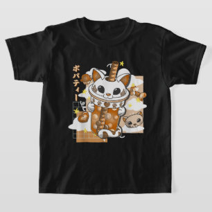 Boba Tea Cute Cat Bubble Tea Kawaii Anime Japans T-shirt