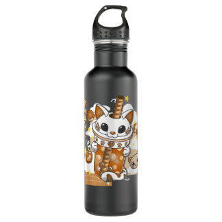 Boba Tea Cute Cat Bubble Tea Kawaii Anime Japans Waterfles