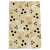 Boba Tea en Stippen - Cream Gift Bag Medium Cadeauzakje (Achterkant)