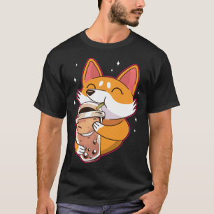 Boba Tea Kawaii Corgi weddenschap T-shirt