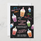 Boba Tea Party Birthday Party Invitation Kaart (Voorkant)