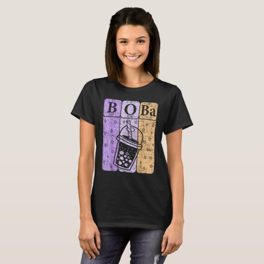 Boba Tea Periodic Table Elements Bubble Tea Nerd T-shirt (Voorkant volledig)