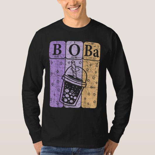Boba Tea Periodic Table Elements Bubble Tea Nerd T-shirt (Voorkant)