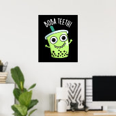 Boba Teeth Grappig Boba Tea Pun Donker BG Poster (Thuiskantoor)