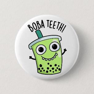 Boba Teeth Grappige Boba Tea Pun Ronde Button 5,7 Cm