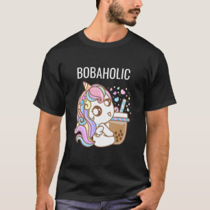 Bobaholic Funny Unicorn Bubble Tea Shirten Women B T-shirt