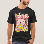 Bobalotl Axolotl Banana Milk Carton Drinking Boba T-shirt (Voorkant)
