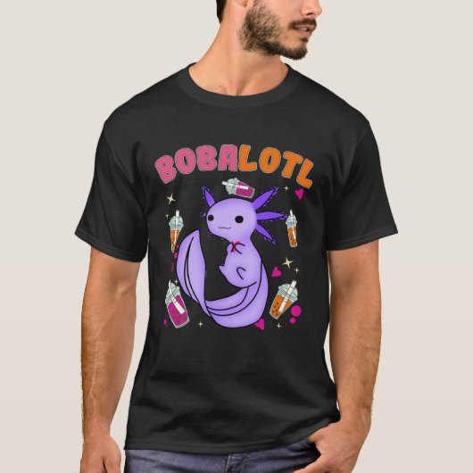 Bobalotl Axolotl Boba Tea Bubble Milk  7 T-shirt (Voorkant)
