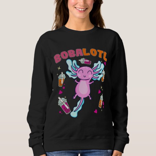 Bobalotl Axolotl Boba Tea Bubble Milk  8 Trui (Voorkant)