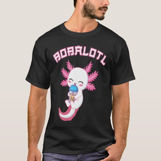 Bobalotl Axolotl Boba Tea Bubble Milk T-shirt (Voorkant)