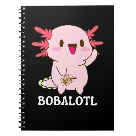 Bobalotl Axolotl Bubble Tea Notitieboek (Voorkant)