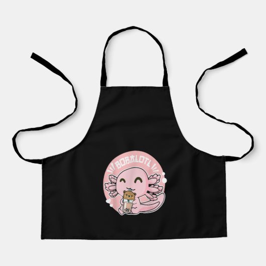 Bobalotl Cute Axolotl Boba Bubble Milk Tea Schort (Voorkant)