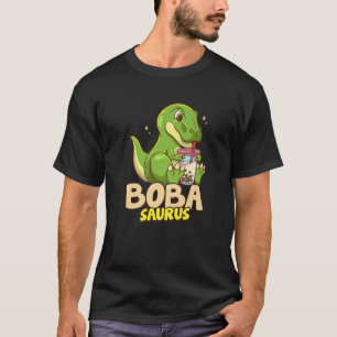 Bobasaurus Cute Dinosaur Boba Bubble Milk Tea Love T-shirt