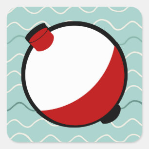 Bobber en Wavy Water Vierkante Sticker