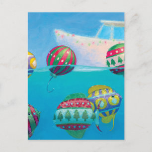 Bobber Fish Bulbs Kerst briefkaart