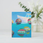 Bobber Fish Bulles Carte postale de Noël (Debout devant)