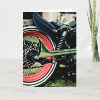 Bobber Harley Motorcycle Biker Birthday Card