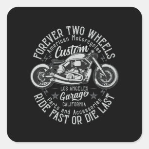Bobber motorfietsen vierkante sticker