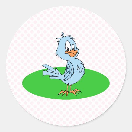 Bobby Blue Jay Ronde Sticker (Voorkant)