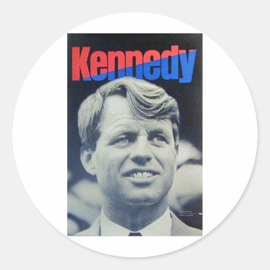 Bobby Kennedy '68 Ronde Sticker (Voorkant)