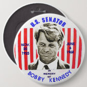 Bobby Kennedy memorial pinback Ronde Button 6,0 Cm (Voorkant /achterkant)