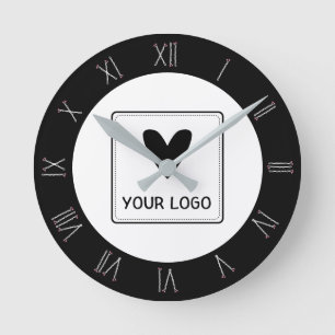 Bobby Pin Roman Numerals Hair Salon Uw Logo Ronde Klok