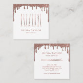 Bobby Pins Hair Stylist Dripping Gold Hairdresser Vierkante Visitekaartje (Voorkant / Achterkant)