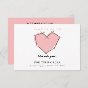 Bobby Pins Logo Haar Stylist Roze Dank u Bedankkaart