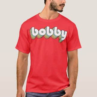 Bobby Retro Rainbow Typography Vervaagde stijl T-shirt
