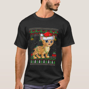 Bobcat Christmas Lights Santa Ugly Sweater Xmas T-shirt