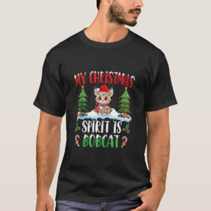 Bobcat dragen kerstmuts Kerstmis geest is T-shirt